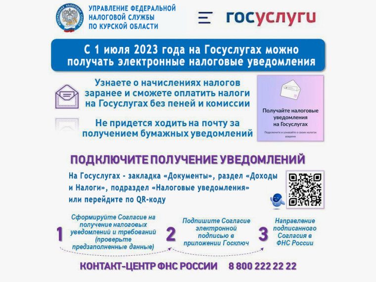 С 1 июля 2023 года на Госуслугах можно получать электронные налоговые уведомления.